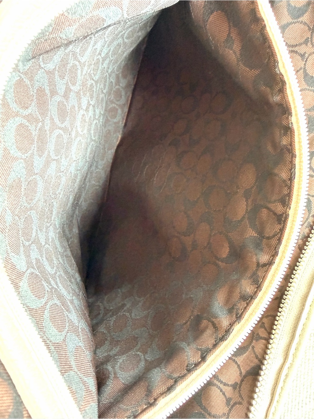 COACH + COA Vintage Ergo 9221 Ivory Glove Tanned Leather Hobo Shoulder Bag Y2K - Picture 7 of 10